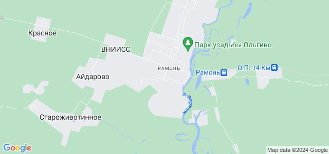 Рамонь на карте Воронежской области.