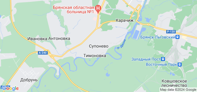 Карта супонево брянской