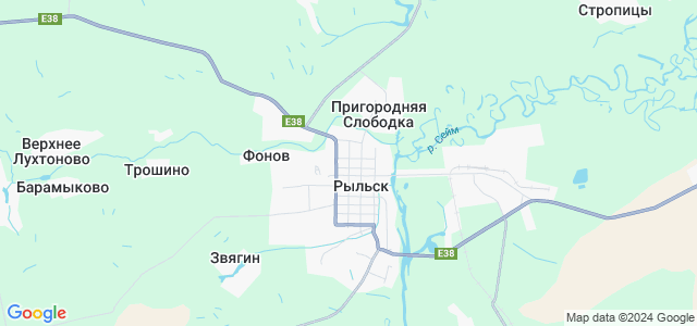 Курск рыльск карта