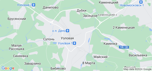 Узловая карта города с улицами